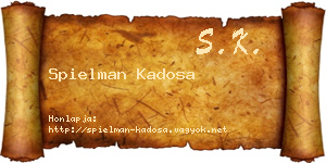 Spielman Kadosa névjegykártya